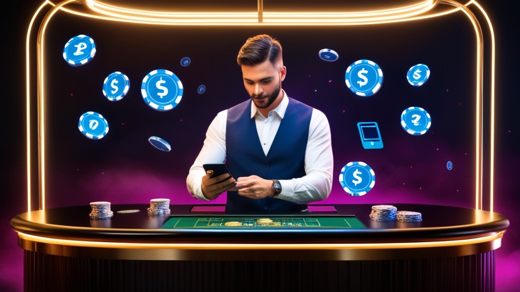Spieler prüft Einzahlung am Smartphone im Casino